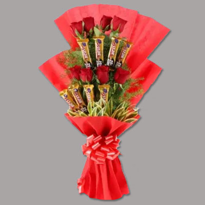 "Chocos with Roses bouquet - code RB08 - Click here to View more details about this Product